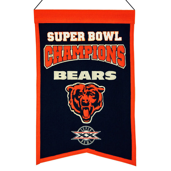 Chicago Bears NFL Super Bowl Champions Wool Banner (14' x 22')