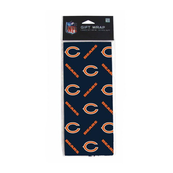 Chicago Bears NFL Wrapping Paper 3 Sheets 30”x20”