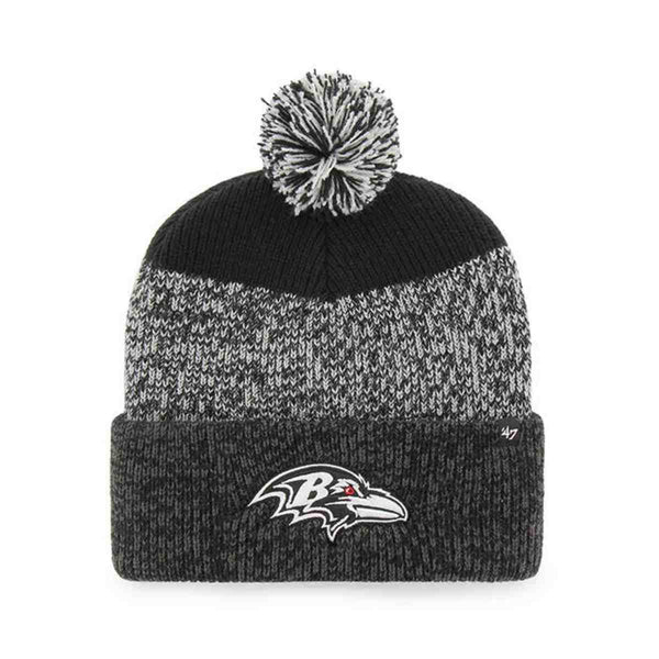 Atlanta Falcons NFL ‘47 Brand Black Gray Red Cuffed Beanie Hat Pom Winter