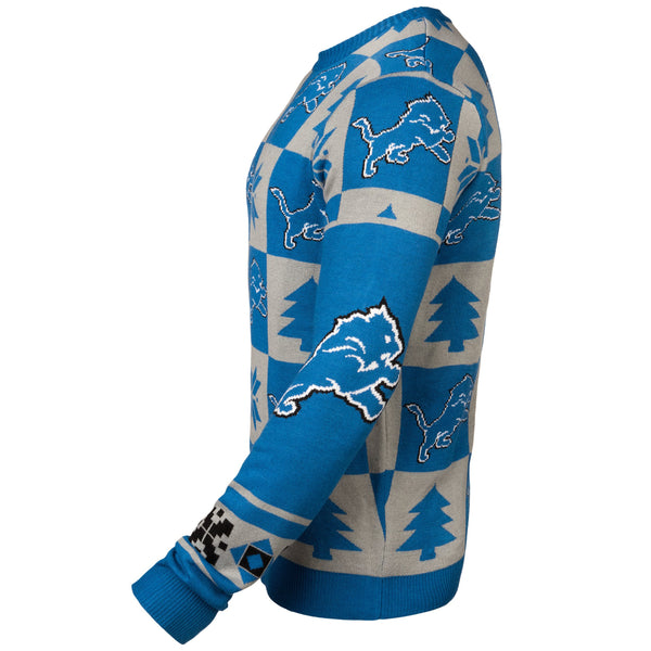 Detroit Lions Patches NFL Ugly Crew Neck Sweater by Forever