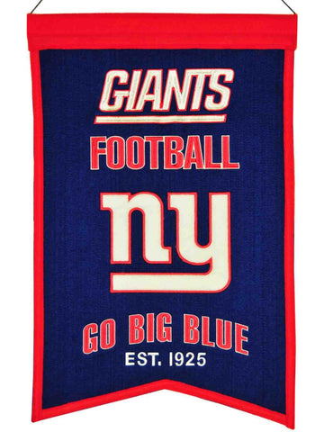 Shop New York Giants Winning Streak "Go Big Blue" Franchise Wool Banner (14"x22") - Sporting Up