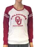 Oklahoma Sooners Blue 84 Women White Red Pullover Sweatshirt - Sporting Up