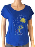 Kansas Jayhawks Retro Brand Women Blue Loose Capped Sleeve T-Shirt - Sporting Up