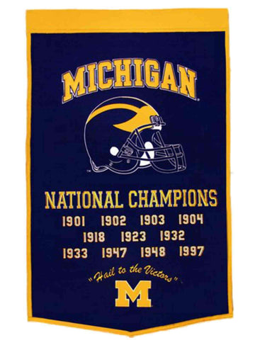 Shop Michigan Wolverines Winning Streak Genuine Wool Dynasty Banner (24"x36") - Sporting Up