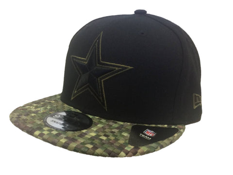 Dallas Cowboys New Era 9Fifty Black Structured Adj Colorful Woven Flat Bill  Hat