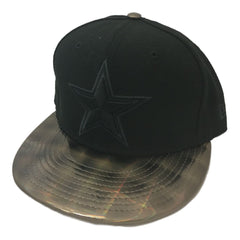 Dallas Cowboys New Era Black 9FIFTY Snapback Reflective Flat Bill Hat Cap  (M/L)