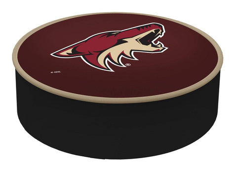 Arizona Coyotes HBS Black Vinyl Elastic Slip Over Bar Stool Seat Cushion Cover - Sporting Up