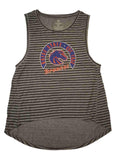 Boise State Broncos Colosseum WOMEN'S Gray & Black Striped Tank Top (M) - Sporting Up