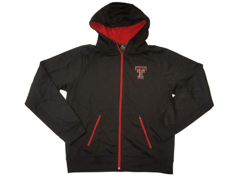 Shop Texas Tech Red Raiders Colosseum Black Full Zip LS Performance Hooded Jacket (L) - Sporting Up