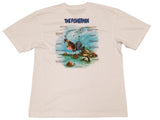 Colosseum White "Hooked on Fishing" Funny Back Graphic SS Crew Neck T-Shirt (L) - Sporting Up