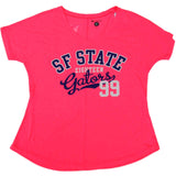 San Francisco State Gators Champion Women Pink Short Sleeve V-Neck T-Shirt (M) - Sporting Up