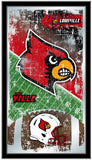 Louisville Cardinals HBS Football Framed Hanging Glass Wall Mirror (26"x15") - Sporting Up