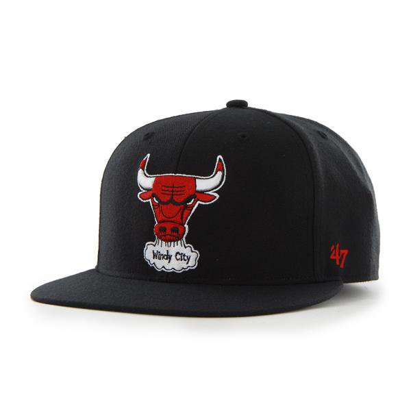 Chicago Bulls 47 Brand Vintage Black Hole Windy City Fitted Hat