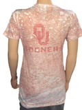 Oklahoma Sooners Blue 84 Women Pink Washout Crew Neck Short Sleeve T-Shirt - Sporting Up