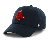 Boston Red Sox 47 Brand Navy Socks Logo The Franchise Fitted Hat Cap - Sporting Up