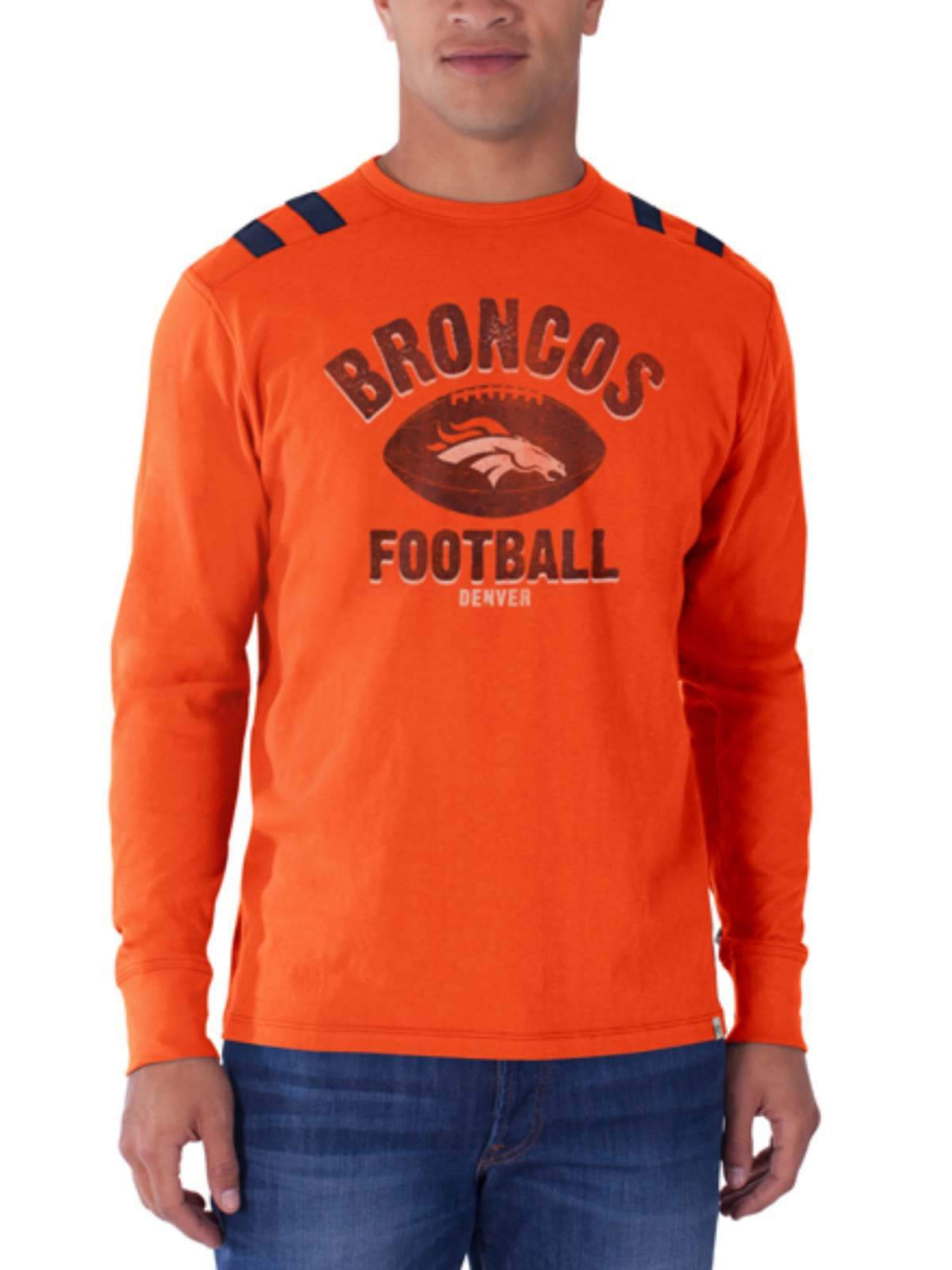 Denver Broncos 47 Brand Orbit Orange Bruiser Long Sleeve Shirt