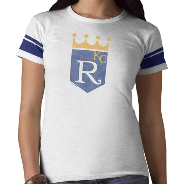 Kansas City Royals Women's Coastal Blue Official Logo V-Neck T-Shirt 