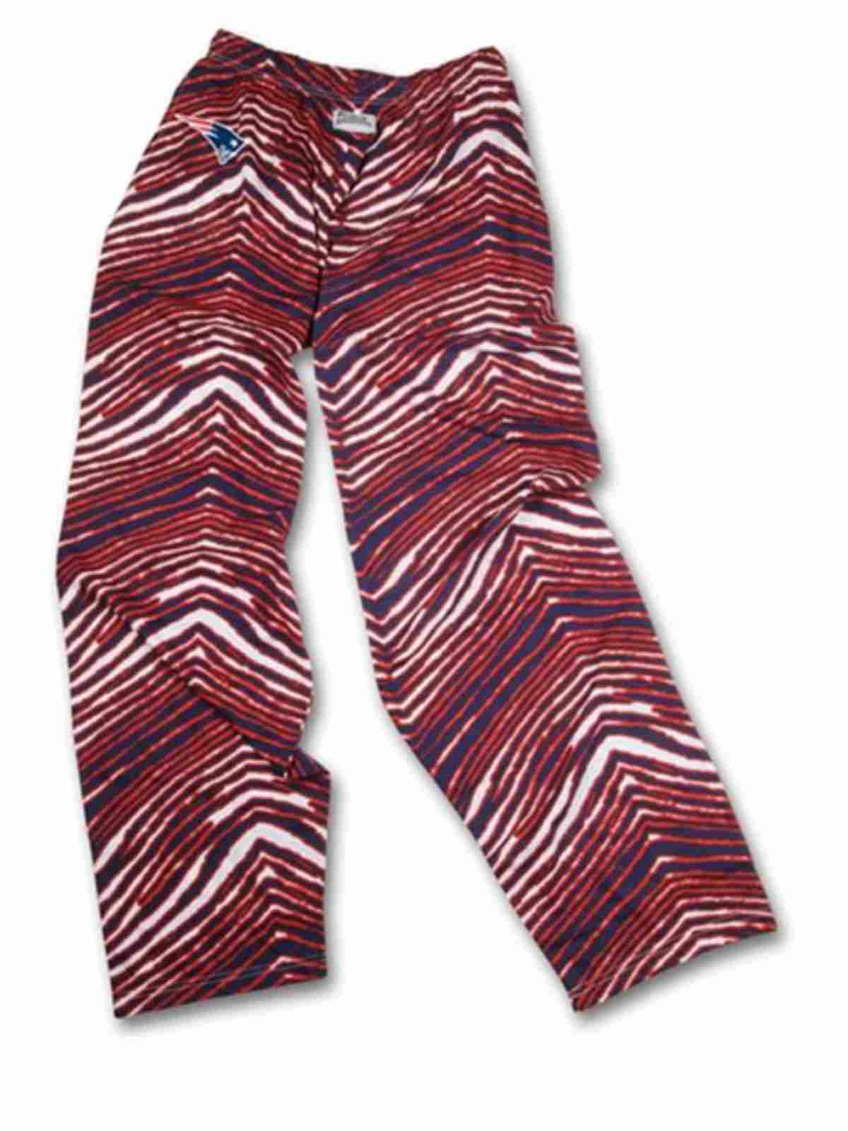 New England Patriots Zebra Pants, Navy Blue/Red