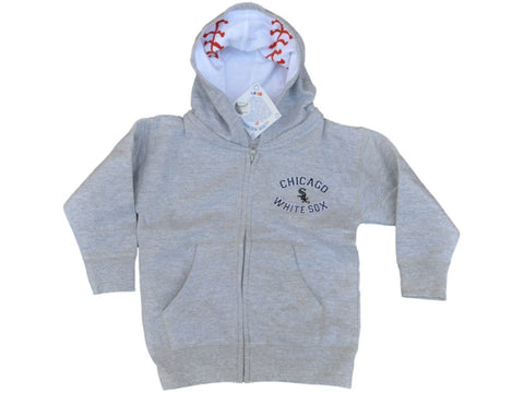 Shop Chicago White Sox SAAG Toddler Light Gray BW Logo Zip Up Hoodie Jacket - Sporting Up