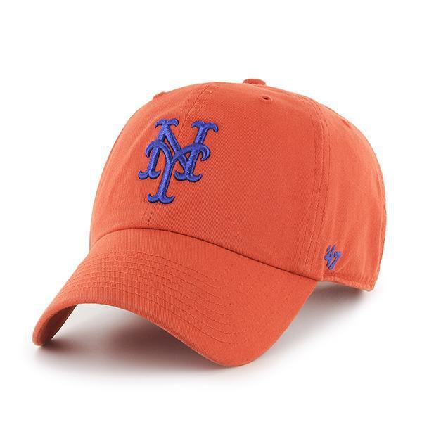 New York Mets 47 Brand Orange Clean Up Adjustable Strap Slouch Hat