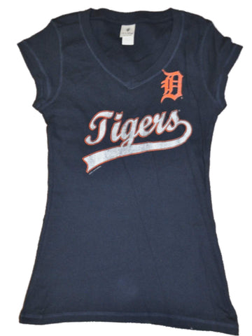 Women's Detroit Tigers '47 Navy Off Campus III Logo Cursive Team T-Shirt
