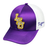 LSU Tigers TOW Women Purple White Satina Mesh Adjustable Strap Hat Cap - Sporting Up