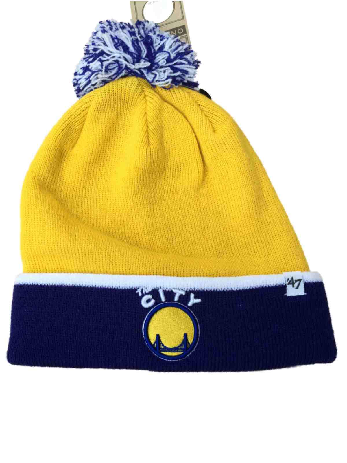 Indianapolis Colts 47 Brand Blue White Baraka Knit Cuff Poofball Beanie Hat  Cap