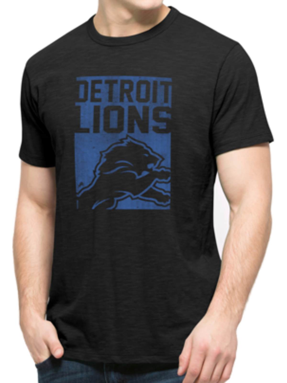 47 Brand Detroit Lions T-Shirt - Men's T-Shirts in Jet Black