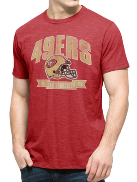San Francisco 49ers 47 Brand Red Soft Cotton 1946 Banner Scrum T-Shirt ...