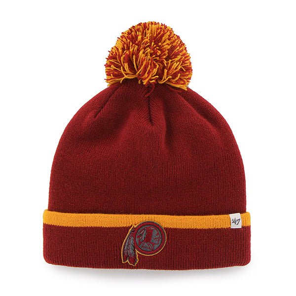 Washington Redskins 47 Brand Red Gold Baraka Knit Cuffed Poofball