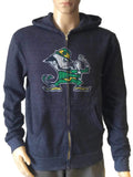 Notre Dame Fighting Irish Retro Brand Navy TriBlend Zip Up Hoodie Jacket - Sporting Up