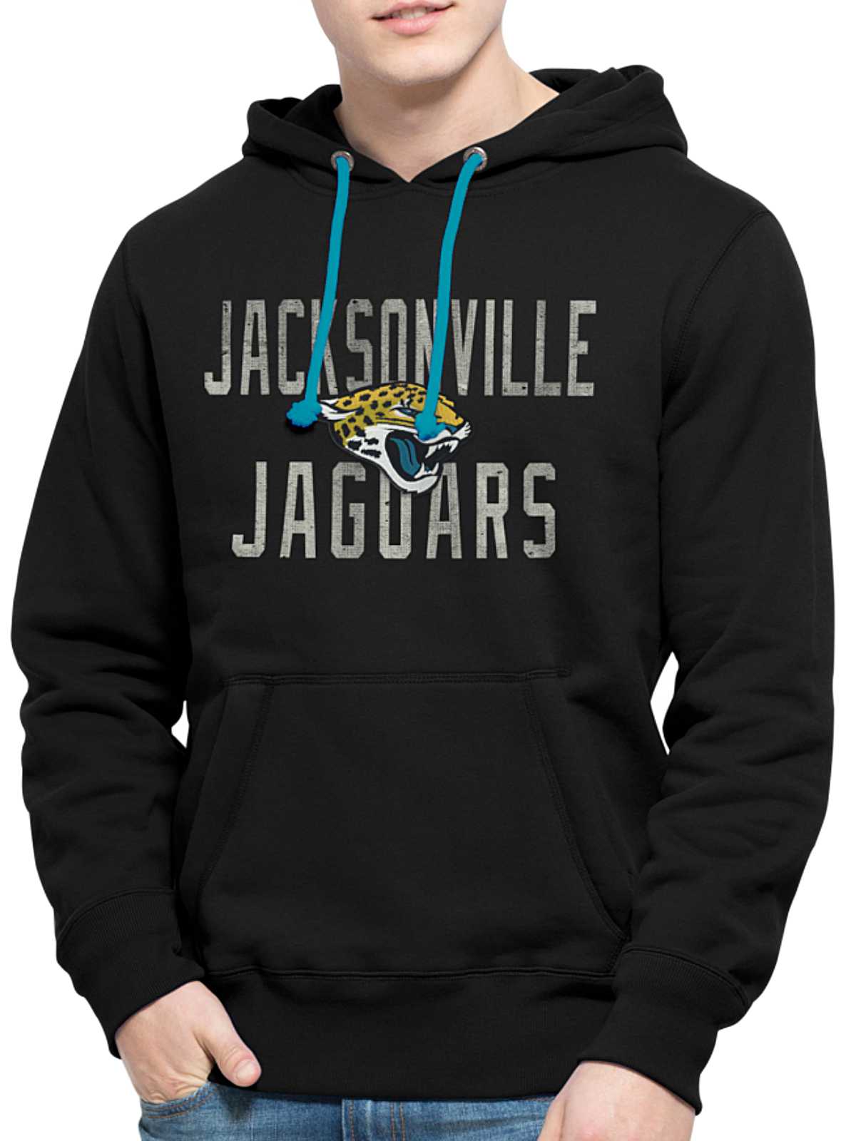 Jacksonville Jaguars 47 Brand Black Cross-Check Pullover Hoodie