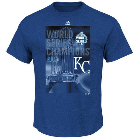 Shop Kansas City Royals Majestic 2015 World Series Champions Trophy T-Shirt - Sporting Up