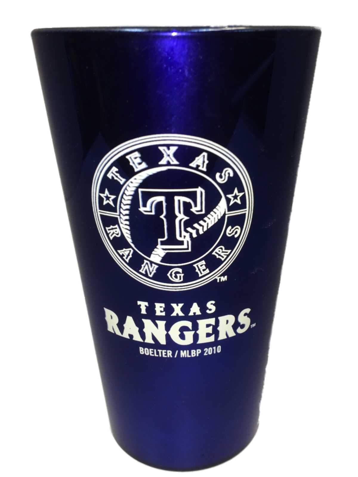 Texas Rangers MLB Boelter Brands Blue Frosted with White Logo Pint Glass