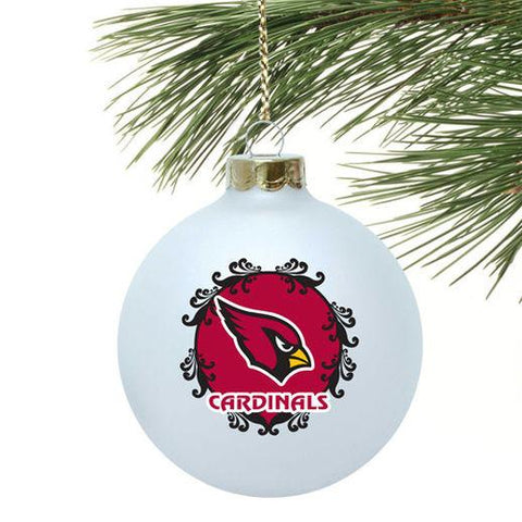 Arizona Cardinals NFL Topperscot White Large Glass Christmas