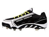 Under Armour Spine Glyde ST CC Womens Black White Softball Cleat Shoes - Sporting Up