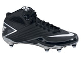 Nike Super Speed D 3/4 Black White Gray Men's Football Cleat Shoes (13) - Sporting Up