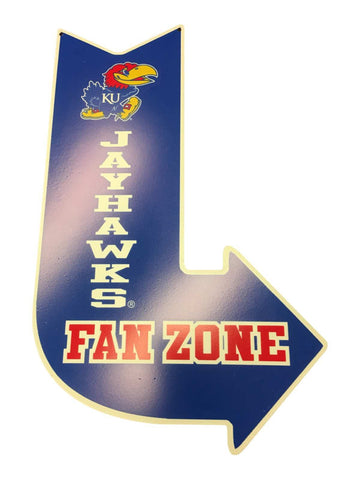 Shop Kansas Jayhawks Hanna's Handiworks Blue Metal "Fan Zone" Right Arrow Wall Sign - Sporting Up
