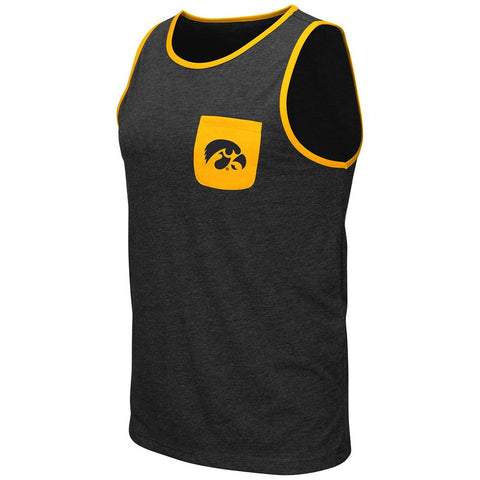 Shop Iowa Hawkeyes Colosseum Black Pocketed Lightweight Sleeveless Tank Top - Sporting Up