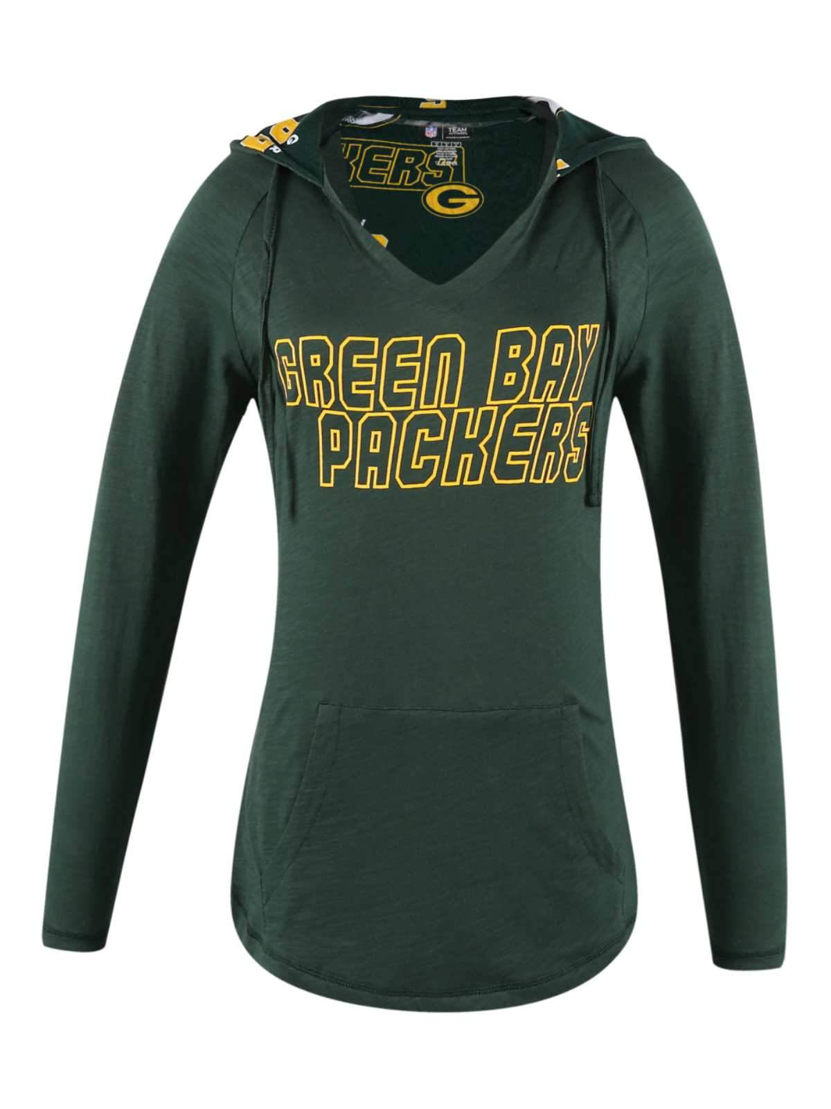 Green Bay Packers Concepts Sport WOMEN'S Green Slide LS Hooded T-Shirt