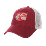 Washington State Cougars Zephyr "Freeway" Red w/ Gray Mesh Adj. Slouch Hat Cap - Sporting Up