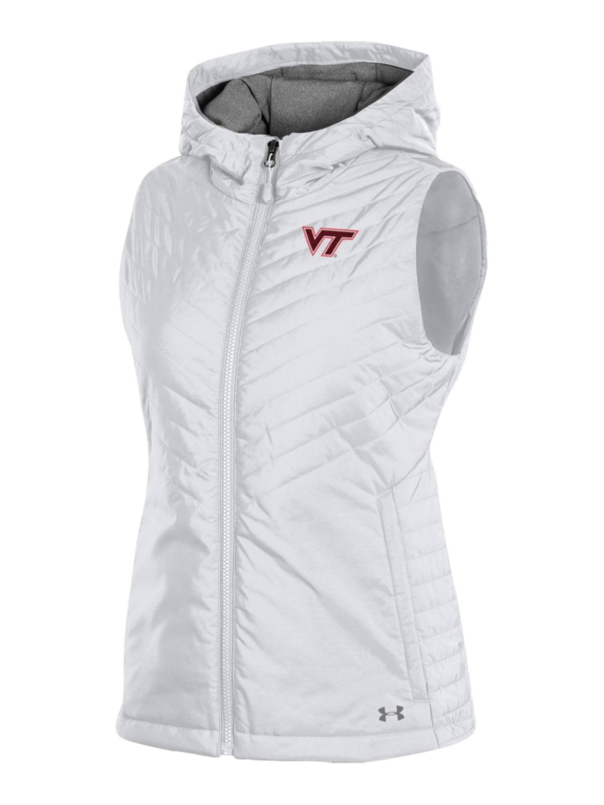 Virginia Tech Hokies Under Armour WOMEN'S White Storm Fitted Hooded Puffer  Vest