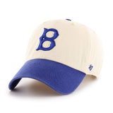 Brooklyn Dodgers 47 Brand Two-Tone Beige & Blue Clean Up Adj. Slouch Hat Cap - Sporting Up