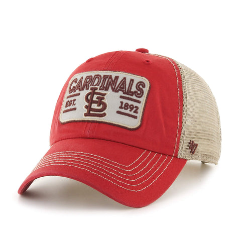 47 Brand MLB Cinncinati Reds trucker cap in red and white with championship  print