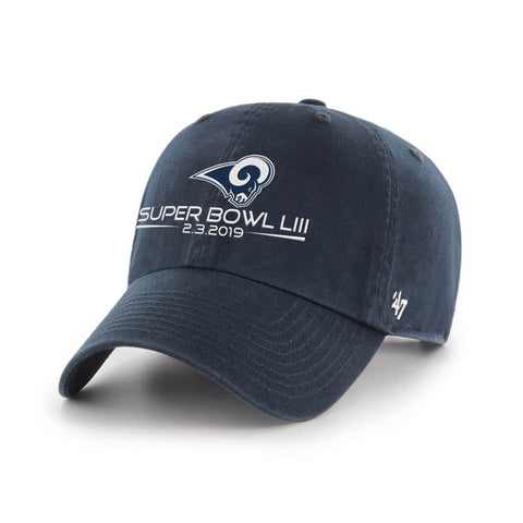 Los Angeles Rams 2019 Super Bowl 53 LIII 47 Brand Navy Clean Up Relax Hat  Cap