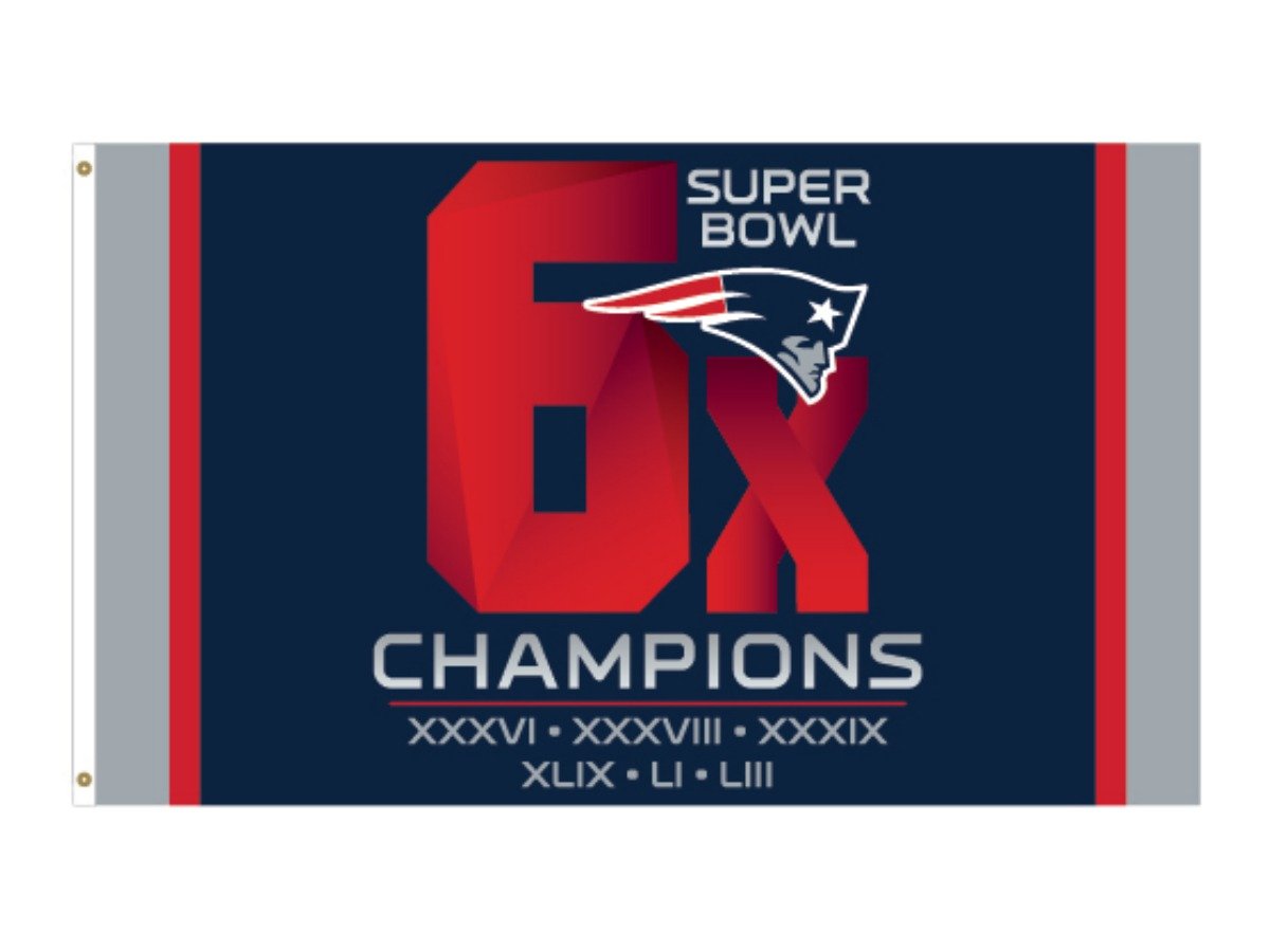 New England Patriots 2019 Super Bowl LIII 6-Time Champions Deluxe