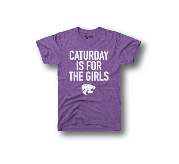 Kansas State Wildcats Caturday is for the Girls Unisex Soft Crew T-Shirt