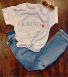 Be Kind Heart T-Shirt - Solid White Blend - Sporting Up