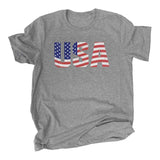 USA American Flag 4th of July T-Shirt - Athletic Heather - Sporting Up