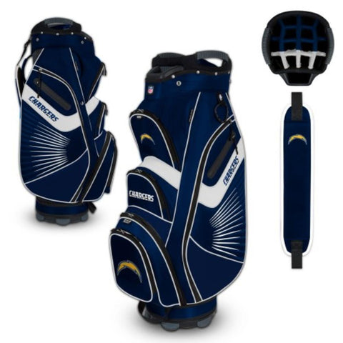 Shop Los Angeles Chargers WinCraft "The Bucket II" 14-Way Cooler Cart Golf Bag - Sporting Up